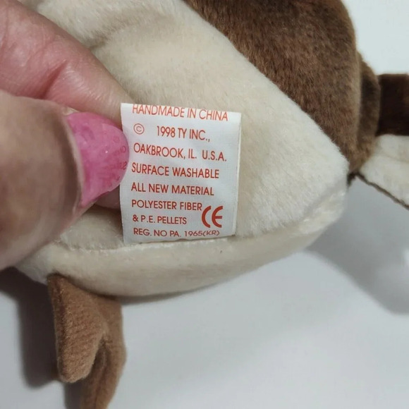 Ty Beanie Babies Original Wise Owl Brown Plush Toy with Hang Tag Class of '98 - Picture 5 of 8